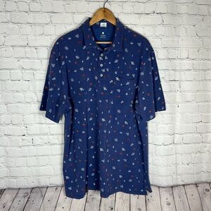 Johnnie-O Hangin Out Men’s The Original Polo Bosworth Print Oceanside color XXL